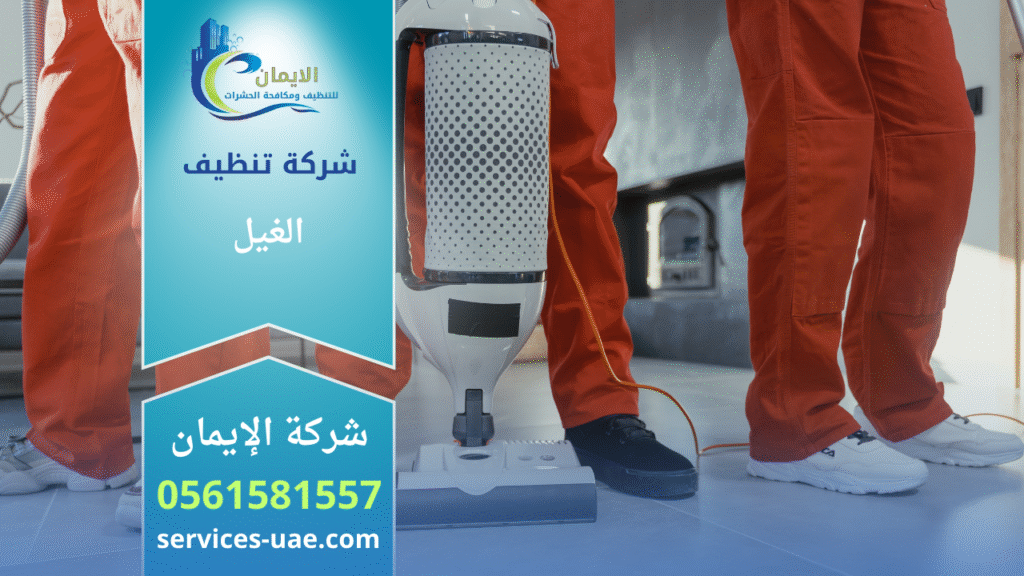 صورة لفريق شركة تنظيف في الغيل أثناء تنفيذ خدمات تنظيف متكاملة داخل منزل حديث.