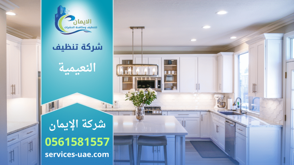 ريق عمل محترف من شركة تنظيف في النعيمية يستخدم معدات حديثة لتنظيف المنازل بدقة عالية.