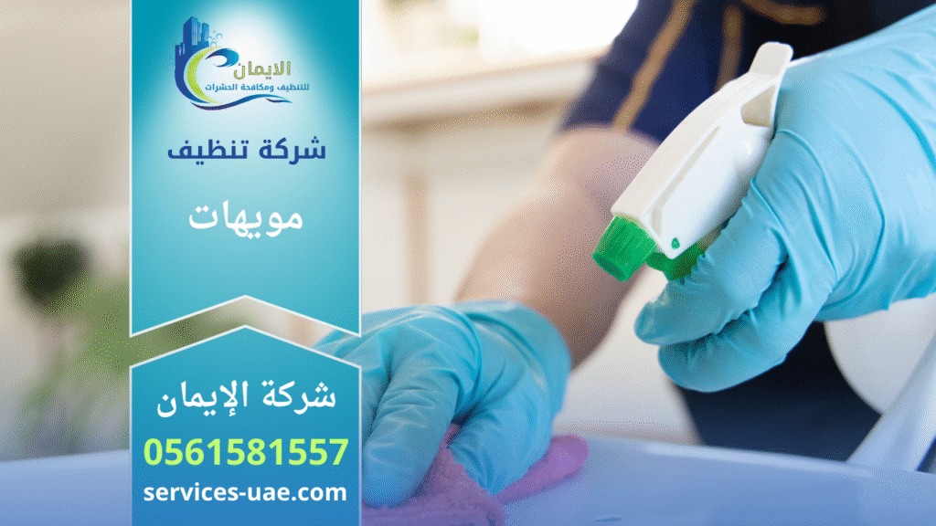 فريق عمل من شركة تنظيف في مويهات يستخدم معدات حديثة لتنظيف المنازل والفلل